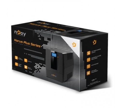 Джерело безперебійного живлення NJOY Horus Plus 2000 (PWUP-LI200H1-AZ01B) Lin.int., AVR, 4 x евро, USB, LCD, пластик