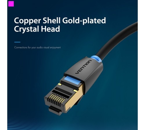 Патч-корд Vention CAT 8 SFTP Ethernet, 0.5 m, Black (IKABD) Патч-корд Vention CAT 8 SFTP Ethernet, 0.5 m, Black (IKABD)