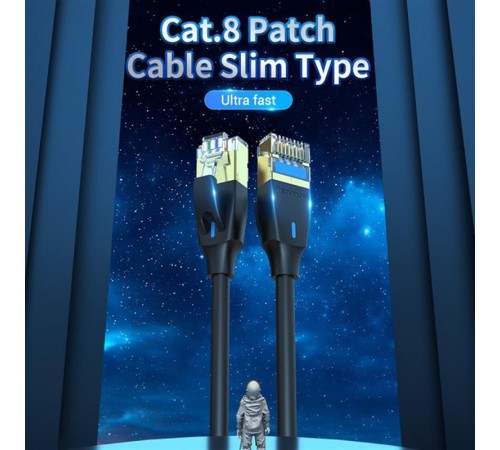 Патч-корд Vention CAT 8 SFTP Ethernet Slim Type, 3 m, Black (IKIBI) Патч-корд Vention CAT 8 SFTP Ethernet Slim Type, 3 m, Black (IKIBI)