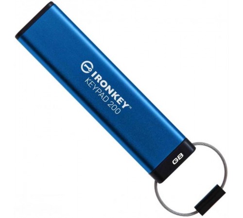 Флеш-накопичувач USB3.2 128GB Kingston IronKey Keypad 200 Type-A Blue (IKKP200/128GB)