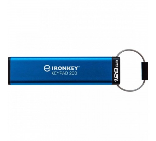 Флеш-накопичувач USB3.2 128GB Kingston IronKey Keypad 200 Type-A Blue (IKKP200/128GB)