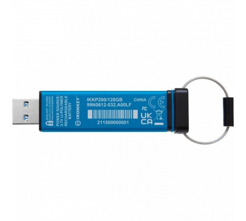 Флеш-накопичувач USB3.2 128GB Kingston IronKey Keypad 200 Type-A Blue (IKKP200/128GB)