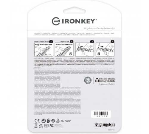 Флеш-накопичувач USB3.2 128GB Kingston IronKey Keypad 200 Type-A Blue (IKKP200/128GB)