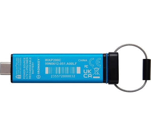 Флеш-накопичувач USB3.2 128GB Kingston IronKey Keypad 200 Type-C Blue (IKKP200C/128GB)