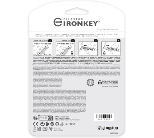 Флеш-накопичувач USB3.2 128GB Kingston IronKey Keypad 200 Type-C Blue (IKKP200C/128GB)