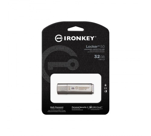 Флеш-накопичувач USB3.2 32GB Kingston IronKey Locker+ 50 (IKLP50/32GB)
