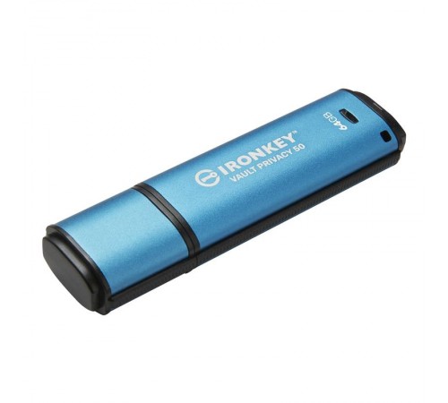 Флеш-накопичувач USB3.2 64GB Kingston IronKey Vault Privacy 50 Type-A Blue (IKVP50/64GB)