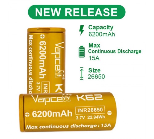 Акумулятор Vapcell 26650 6200mAh 1шт Акумулятор Vapcell 26650 6200mAh 1шт