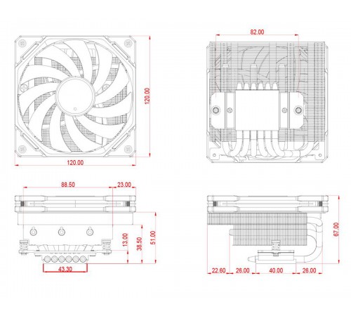 Кулер процесорний ID-Cooling IS-67-XT Black Кулер процесорний ID-Cooling IS-67-XT Black