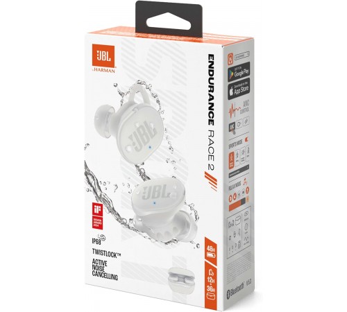 Bluetooth-гарнітура JBL Endurance Race 2 White (JBLENDURACE2WHT)