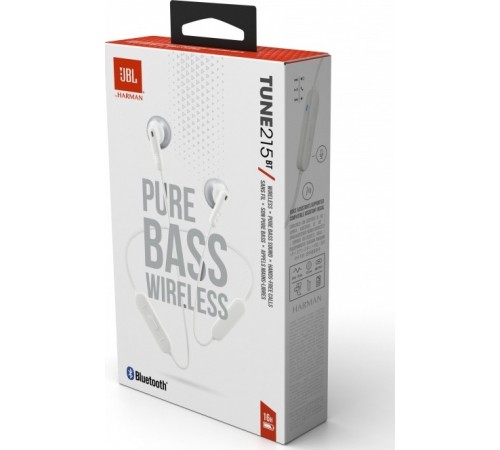 Bluetooth-гарнітура JBL Tune T215BT White (JBLT215BTWHT)