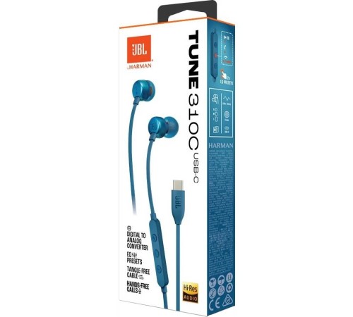 Гарнітура JBL Tune 310C Blue (JBLT310CBLU)