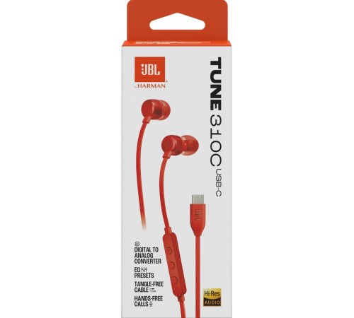 Гарнітура JBL Tune 310C Red (JBLT310CRED)