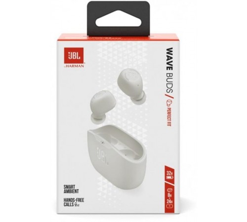 Bluetooth-гарнітура JBL Wave Buds White (JBLWBUDSWHT)