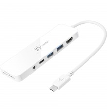 USB-хаб J5create USB-C 6-в-1 White (JCD373-N)