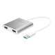 Адаптер J5create USB-A - 2 HDMI (M/F), Silver (JUA365-N)