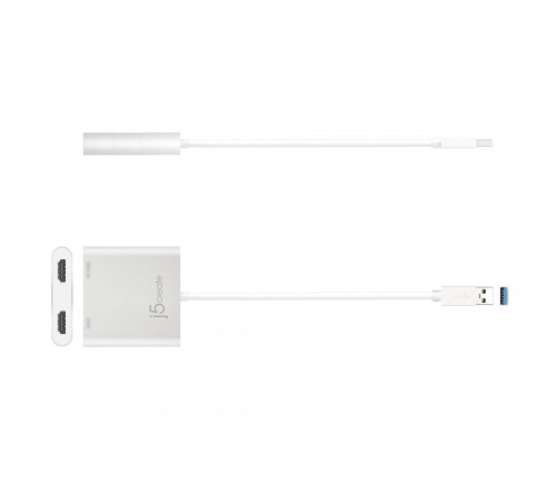 Адаптер J5create USB-A - 2 HDMI (M/F), Silver (JUA365-N)