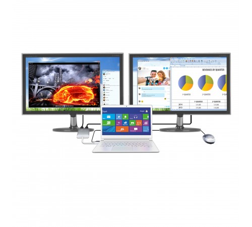 Адаптер J5create USB-A - 2 HDMI (M/F), Silver (JUA365-N)