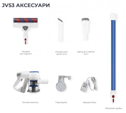 Акумуляторний пилосос Jimmy JV53 Lite Blue Акумуляторний пилосос Jimmy JV53 Lite Blue