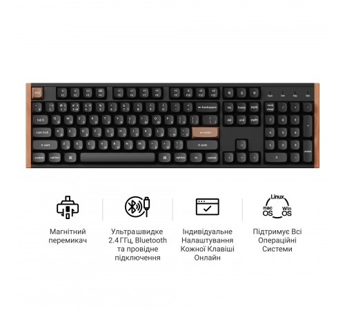 Клавіатура бездротова Keychron K10 HE Magnetic Switch Black RGB (K10H-F1-UA)
