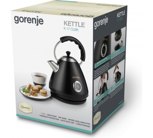 Електрочайник Gorenje K17CLBK