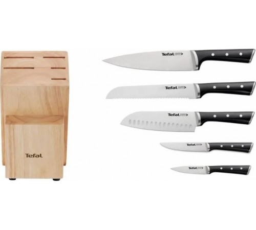 Набір ножів Tefal Ice Force у дерев`яній колоді 5 предметів (K232S574)