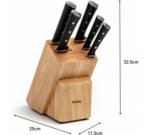 Набір ножів Tefal Ice Force у дерев`яній колоді 5 предметів (K232S574)