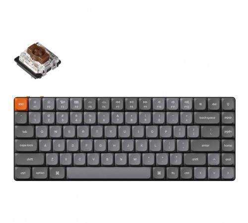 Клавіатура бездротова Keychron K3 Max, Gateron MX 2.0 Brown, Hot-Swap, RGB UA Black (K3M-H3-UA)