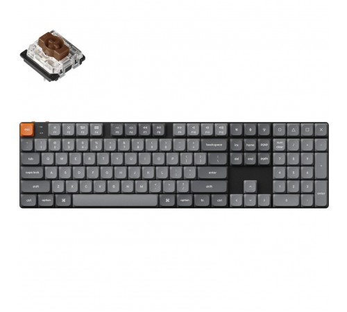 Клавіатура бездротова Keychron K5 Max, Gateron MX 2.0 Brown, Hot-Swap, RGB UA Black (K5M-H3-UA)