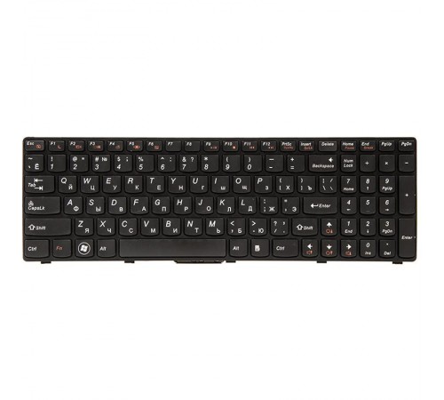 Клавіатура PowerPlant для ноутбука IBM/Lenovo B570, B590, V570 чорний, чорний фрейм (KB311538)