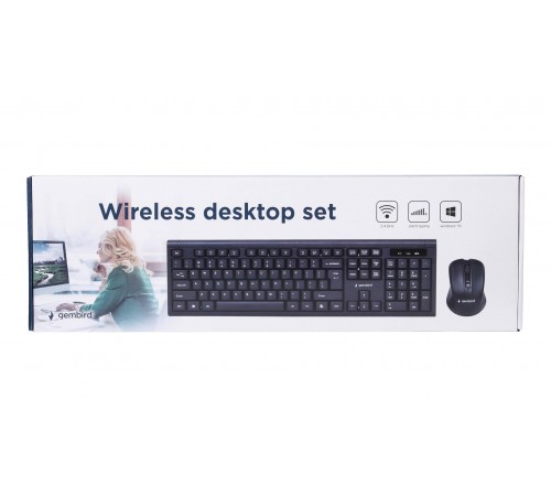 Комплект бездротовий (клавіатура, миша) Gembird KBS-WM-03-UA Black