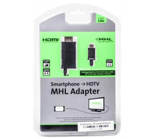 Кабель PowerPlant (KD00AS1239) microUSB-HDMI, 1.8м, Black