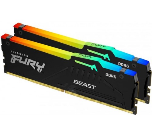Модуль пам`яті DDR5 2x8GB/5200 Kingston Fury Beast RGB Black (KF552C40BBAK2-16)