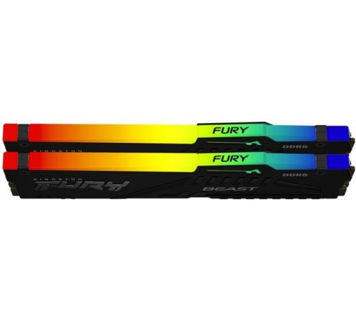 Модуль пам`яті DDR5 2x8GB/5200 Kingston Fury Beast RGB Black (KF552C40BBAK2-16)