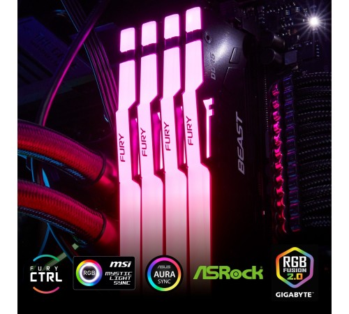 Модуль пам`яті DDR5 2x8GB/5200 Kingston Fury Beast RGB Black (KF552C40BBAK2-16)