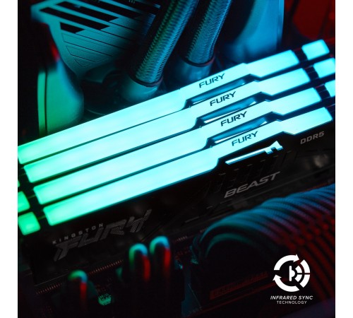 Модуль пам`яті DDR5 2x8GB/5200 Kingston Fury Beast RGB Black (KF552C40BBAK2-16)