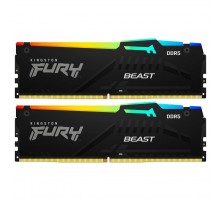 Модуль пам`яті DDR5 2x32GB/5200 Kingston Fury Beast RGB Black (KF552C40BBAK2-64)