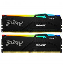 Модуль пам`яті DDR5 2x32GB/5200 Kingston Fury Beast RGB Black (KF552C40BBAK2-64)