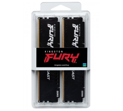 Модуль пам`яті DDR5 2x16GB/5200 Kingston Fury Beast Black (KF552C40BBK2-32)