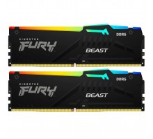 Модуль пам`яті DDR5 2x32GB/5600 Kingston Fury Beast RGB Black (KF556C36BBE2AK2-64)