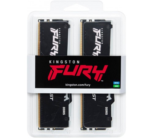Модуль пам`яті DDR5 2x32GB/5600 Kingston Fury Beast RGB Black (KF556C36BBE2AK2-64)