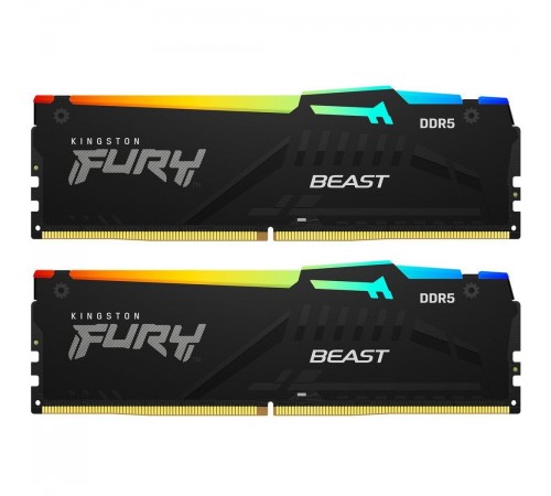 Модуль пам`яті DDR5 2x16GB/5600 Kingston Fury Beast RGB Black (KF556C36BBEAK2-32)