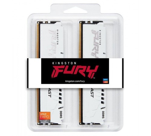 Модуль пам`ятi DDR5 2х16GB/6000 Kingston Fury Beast White (KF560C30BWK2-32)