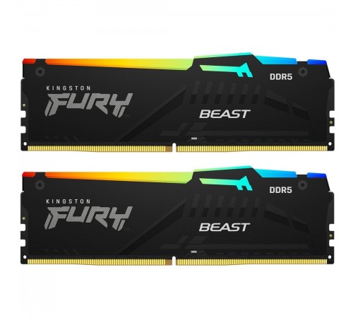 Модуль пам`яті DDR5 2x16GB/6000 Kingston Fury Beast RGB Black (KF560C36BBE2AK2-32)