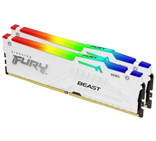 Модуль пам`ятi DDR5 2х16GB/6000 Kingston Fury Beast RGB White (KF560C36BWE2AK2-32)