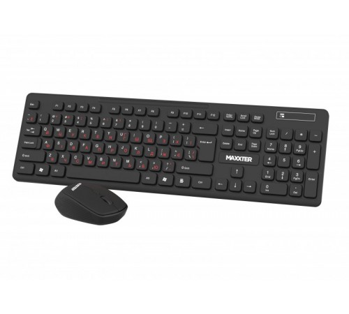 Комплект (клавіатура, миша) бездротовий Maxxter KMS-WCM-02B-UA Black