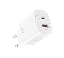 Мережевий зарядний пристрій XO L130 (1USB-С, 1USB, 3А) PD, QC 3.0 White (L130.white)