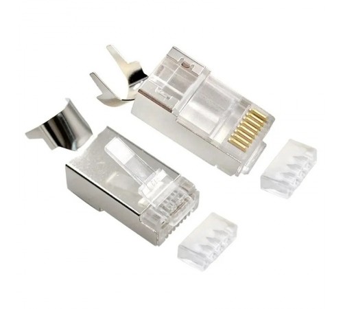 Конектор RJ 45 Cablexpert (LC-PTF7-01/10) 8P8C, Cat.7, FTP, з наскрізними отворами, позолочені контакти (10 шт/уп)