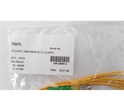 Патчкорд Abee LC/APC-FC/APC simplex, G657A, 2.0mm, 5m Патчкорд Abee LC/APC-FC/APC simplex, G657A, 2.0mm, 5m