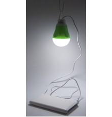 USB-світильник з LED-лампочкою Dengos, шнур ~1м, 5V, 5W, Green (LED-BULB-5V5W-GREEN)